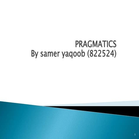 Pragmatics 15 april 2017