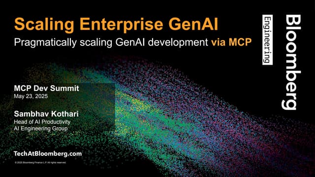 MCP Dev Summit - Pragmatic Scaling of Enterprise GenAI with MCP