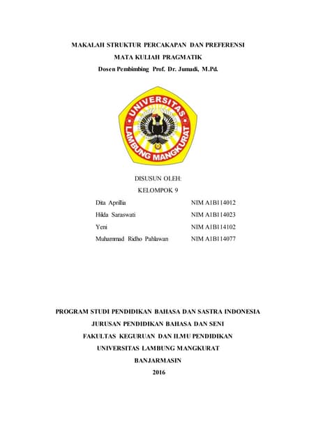 Makalah Struktur Percakapan Dan Preferensi