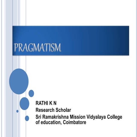 Pragmatism on education