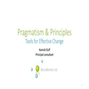 Pragmatism and Principles: Tools for Effective Change