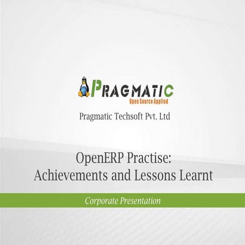 Pragmatic Presentation @ Asia Odoo OpenERP Partners Eveent