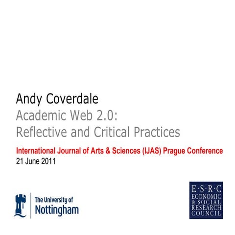 Academic Web 2.0: Reflective and Critical Practices