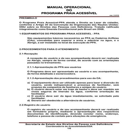 Praia acessível manual operacional | DOCX