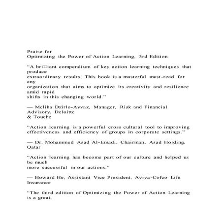 Action Learning Marquardt | PDF