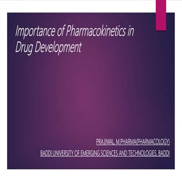 pharmacokinetics in drug development | PPTX