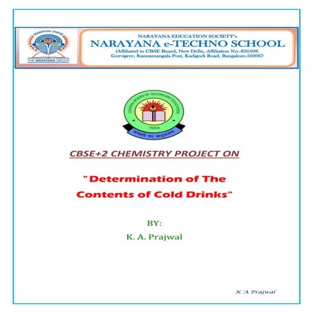 Determination of The Contents of Cold Drinks