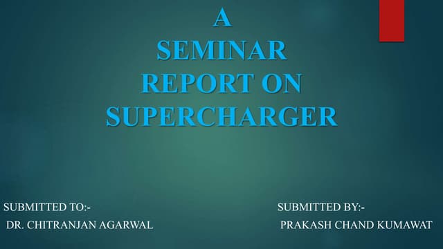 Supercharger