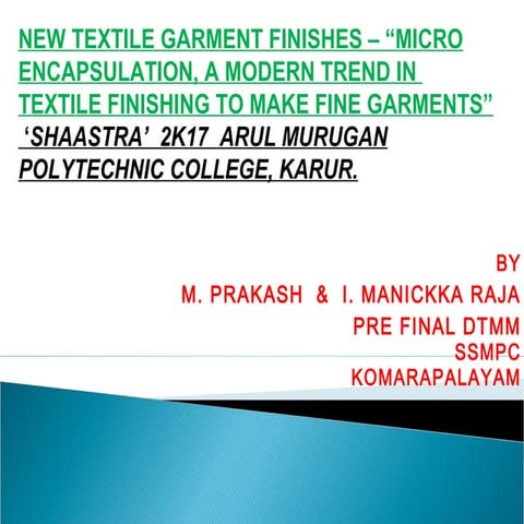 Textile Garment Finishes 