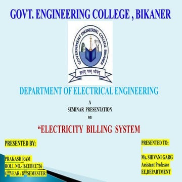 Prakash_Seminar (electricity billing system)