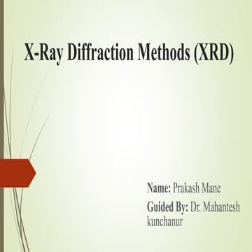X ray diffraction | PPTX