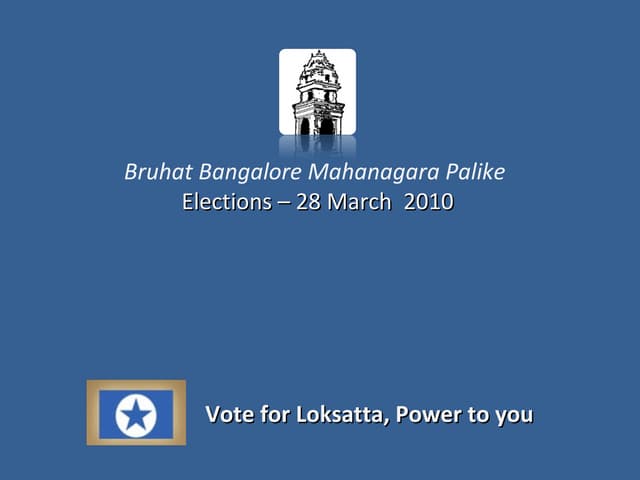 Prakash Belawadi - Manifesto BBMP 2010 elections