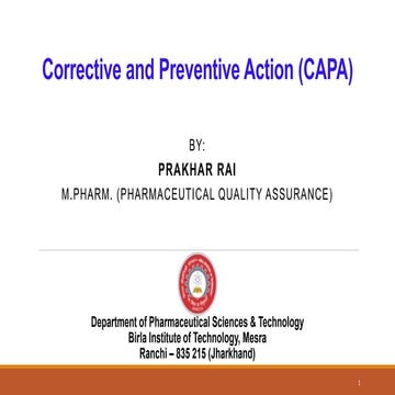 corrective and preventive action (CAPA)