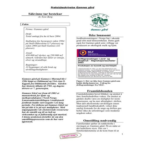 Praksisbeskrivelse Gamnes Gaard[1]