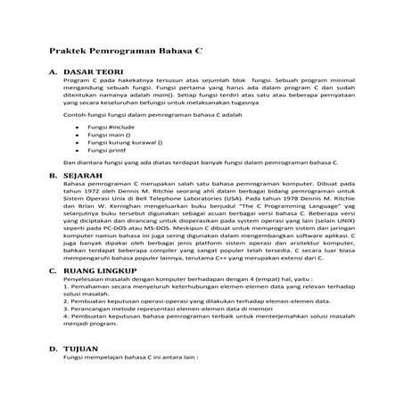 Praktek pemrograman bahasa c