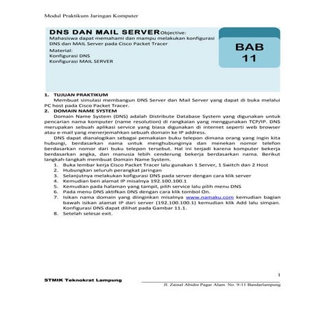 Praktikum 11 http web server  dan mail server pada cisco pt (domain)