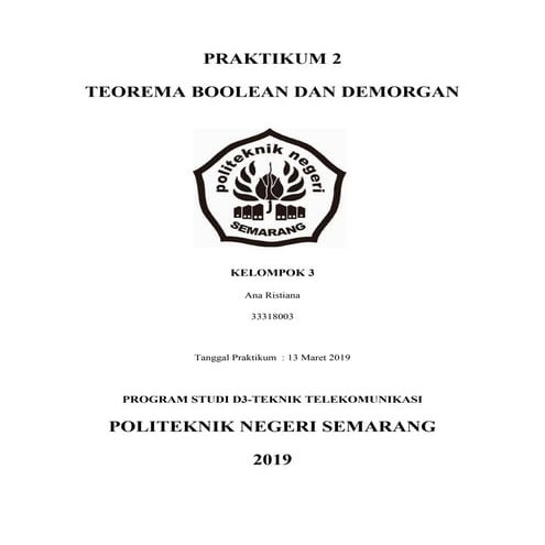 Praktikum2-teorema boolean dan demorgan