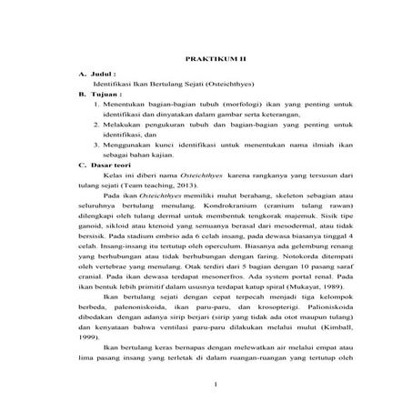 Laporan Praktikum 2 Osteichtyes
