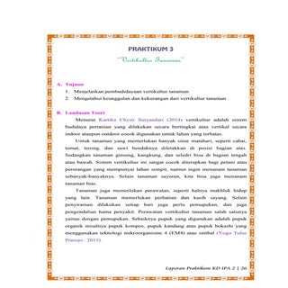 Praktikum Vertikultur Tanaman