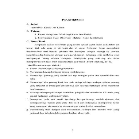 Laporan Praktikum 3 Amphibia