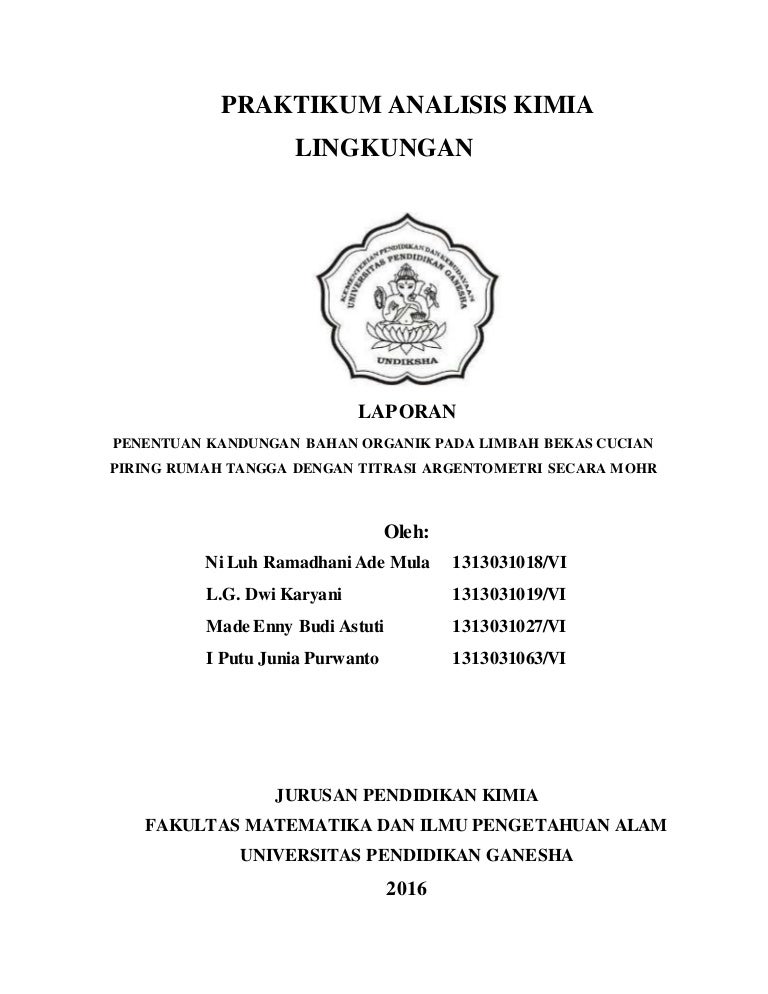 Praktikum Analisis Kimia Lingkungan Argentometri