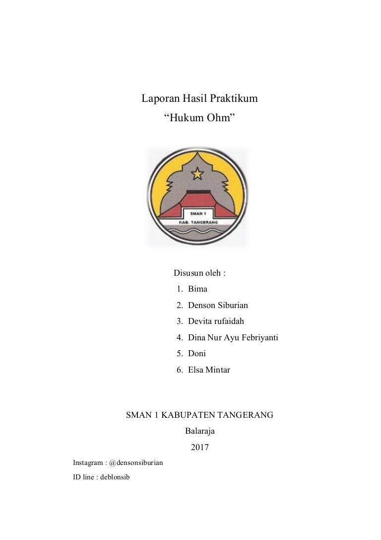 Contoh Laporan Praktikum Hukum OHM Contoh Laporan Praktikum Hukum OHM