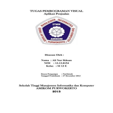 Praktikum penjualan Ikhsan 13.12.0154