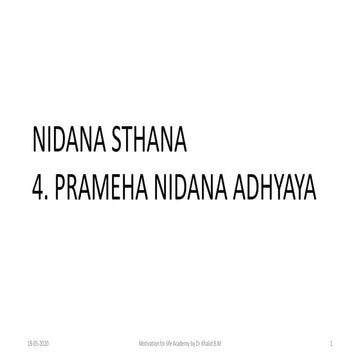 Charaka Samhita Nidana Sthana Chapter 4: Pramehanidana