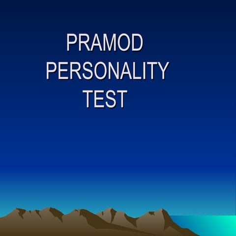 Personality test | PPT