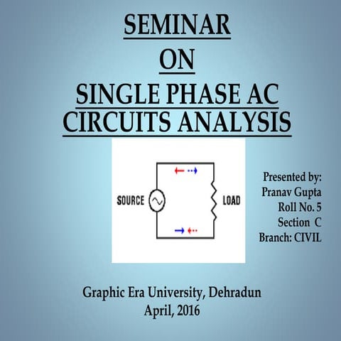 Single phase AC circuits