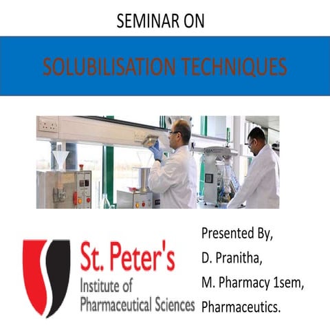 SOLUBILISATION TECHNIQUES