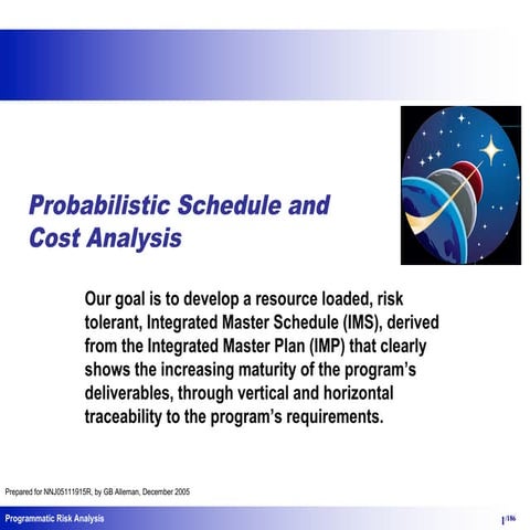 Probabilistic Schedule and Cost Analysis