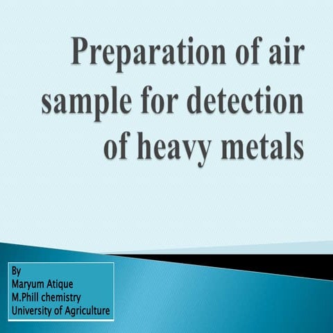 Praparation of air sample for detection of heavy metals