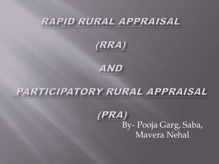 rapid rural appraisal and participatory rural appraisal
