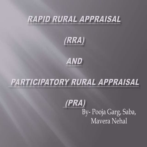 rapid rural appraisal and participatory rural appraisal