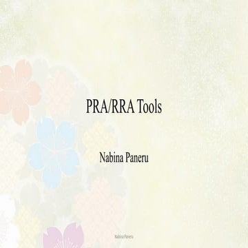 PRA and RRA tools
