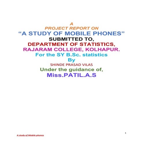 ANALYSIS OF MOBILE PHONES