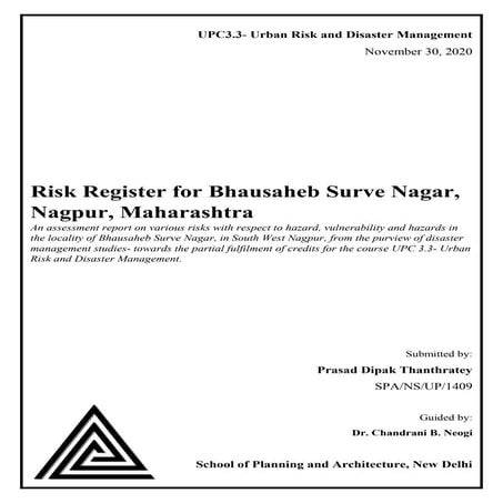 Risk Register for Bhausaheb Surve Nagar, Nagpur, Maharashtra