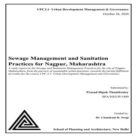 Sewage Management and Sanitation Practices for Nagpur, Maharashtra