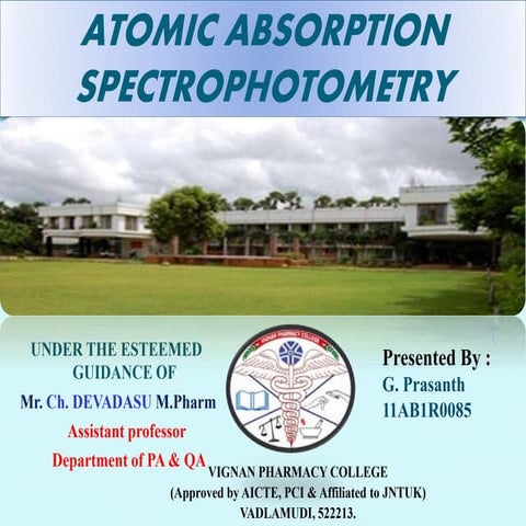 ATOMIC ABSORPTION SPECTROPHOTOMETRY