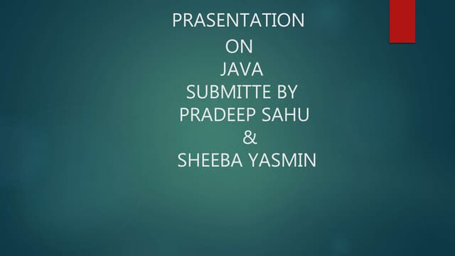 Prasentation on java