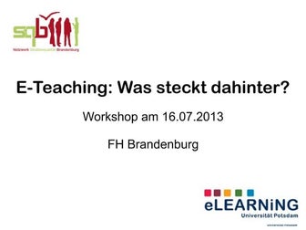 Präsentation E-Teaching - Was steckt dahinter?
