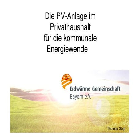Die PV-Anlage im Privathaushalt für die kommunale Energiewende