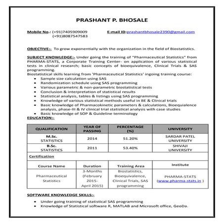 Prashant bhosale b resume