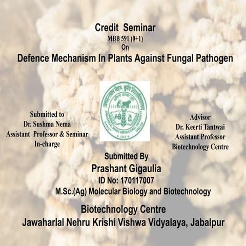 Defence Mechanism In Plants Against Fungal Pathogen