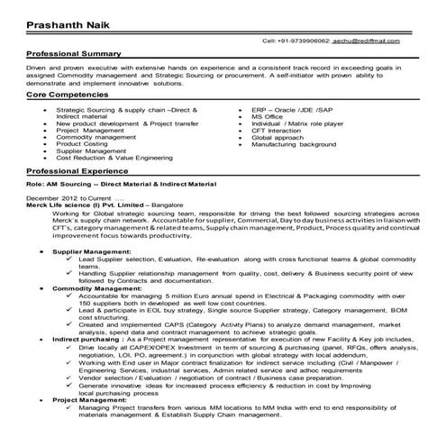 Prashanth naik  cv
