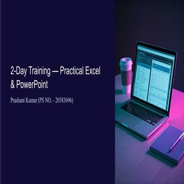 excel ppt on the 2 day training held in my institute | PPTX