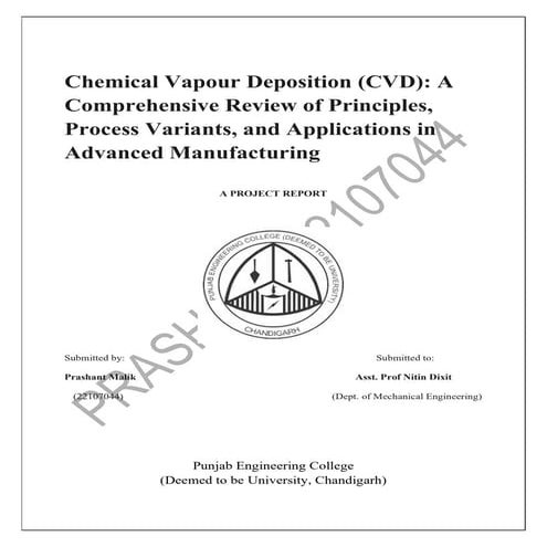 Chemical Vapour Deposition (CVD): Principles, Variants, and ...