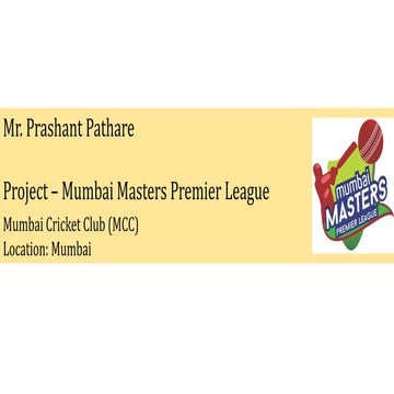 Prashant Pathare   Mumbai Masters Premier League