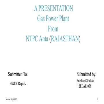 Prashant Shukla ppt on NTPC Anta